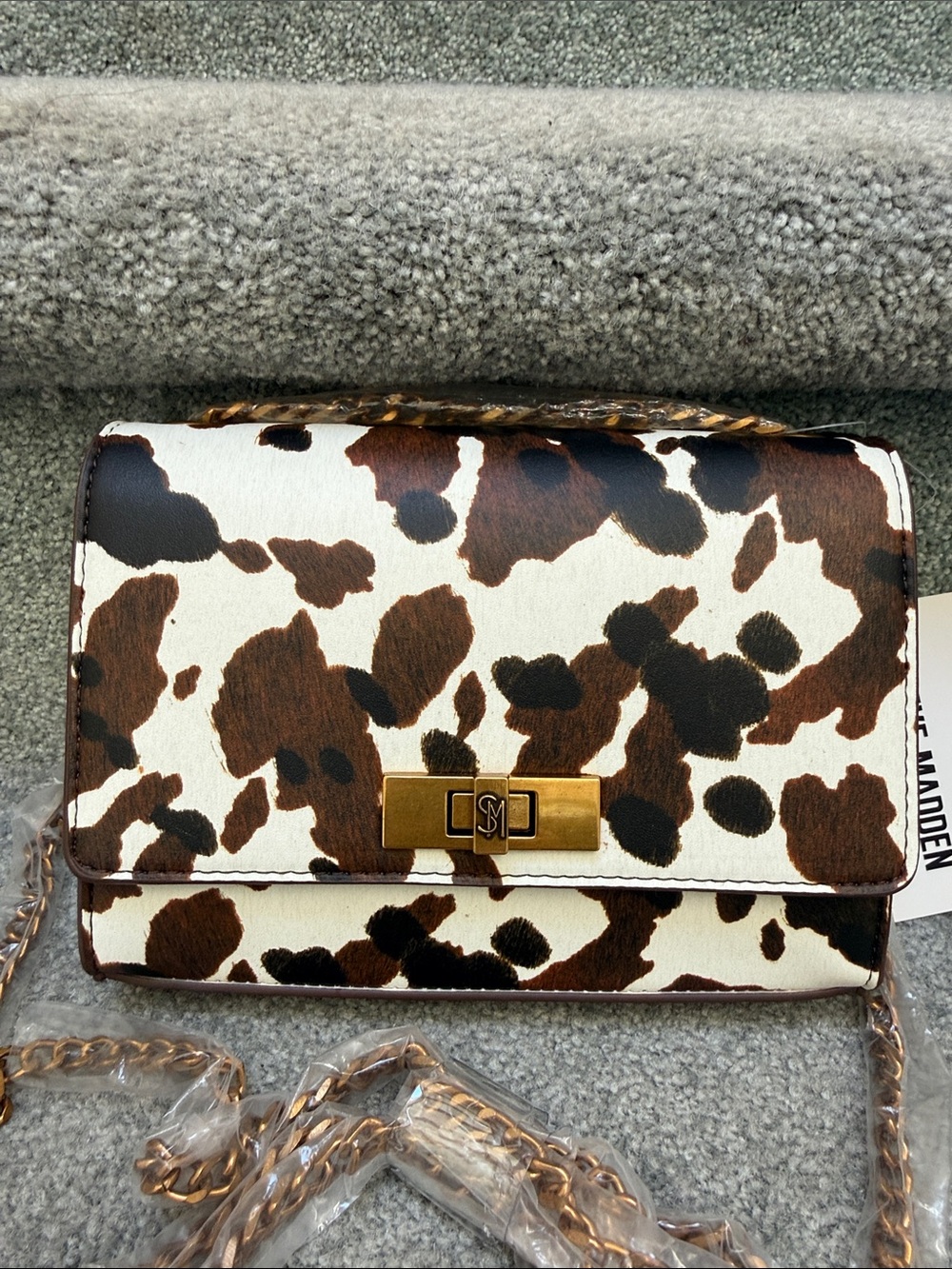 NWT Steve Madden Cowhide-Print Crossbody Bag - Picture 5 of 16